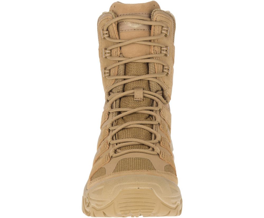 Merrell Boots Khaki - Strongfield Tactical 8\" Waterproof - Womens 75ZXVIMKG